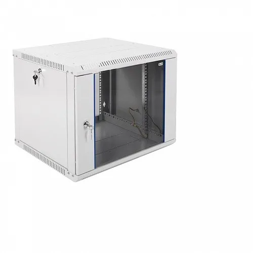 Шкаф телекоммуникационный настенный разборный ЭКОНОМ 9U (600x650) дверь стекло