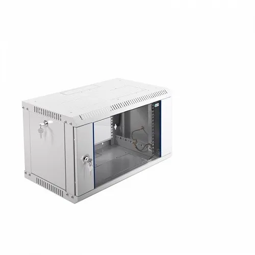 Шкаф телекоммуникационный настенный разборный ЭКОНОМ 6U (600x650) дверь стекло