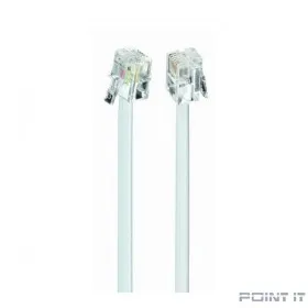 Cablexpert TC6P4C-3M Кабель.телефонный аппарат-розетка 3 м белый
