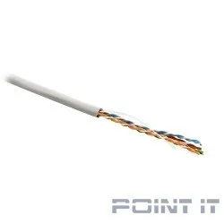 Hyperline UUTP4-C5E-S24-IN-PVC-WH-305 (UTP4-C5E-SOLID-WH-305) Кабель UTP (U/UTP), кат. 5e, 4 пары, (305 м), (24 AWG), одножильный (solid), белый, PVC