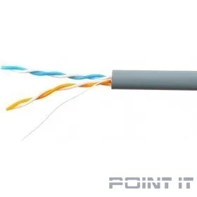 SkyNet Кабель UTP indoor 2x2x0,46, медный, FLUKE TEST, кат.5e, однож., (100м) box, серый [CSL-UTP-2-CU/100]
