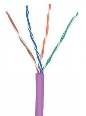 Кабель U/UTP4 cat.6a  NETKO /4 пары 23 AWG BC / 305м / с крестовиной /нг(А)-HF LSZH - малодымный, не содержащий галогенов; фиолетовый; одножильный