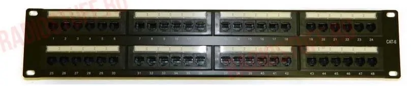 Патч-панель UTP, 19", 48 портов RJ45, cat.6, 2U, Krone Type, "L" (Акция т/к)