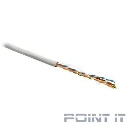 Hyperline UUTP4-C5E-S24-IN-PVC-GY-305 (305 м) Кабель витая пара, неэкранированная U/­UTP, категория 5e, 4 пары (24 AWG), одножильный (solid), PVC, -20°C – +75°C, серый компонентная