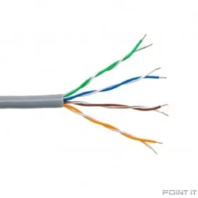 Кабель витая пара Bion BCL-U5451-101 U/UTP, кат.5e, 4x2x0,51мм AWG 24, CCA, одножильный, PVC, для внутренней прокладки, 305м, серый