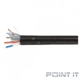 ITK LC3-C5E04-379 Каб. F/UTP 5E 4 x 2 x 24AWG LDPE каб. пит. 2x0,75, 305м чер.