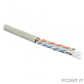 Hyperline UUTP4-C6-S23-IN-PVC-GY-305 (305 м) Кабель витая пара, неэкранированная U/­UTP, категория 6, 4 пары (23 AWG), одножильный (solid), с разделителем, PVC, –20°C – +75°C, серый 