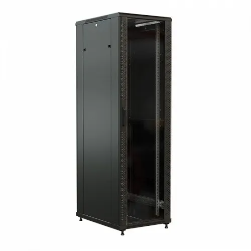 Шкаф напольный 19-дюймовый, 47U, 2277x600х600 мм (ВхШхГ), передняя стеклянная дверь со стальными перфорированными боковинами, задняя дверь сплошная, ц