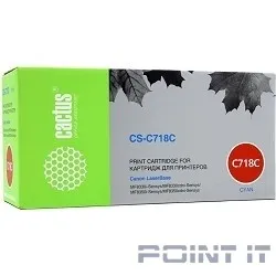 Картридж Cactus CS-C718С для принтеров Canon LBP-7200, голубой, 2900стр.