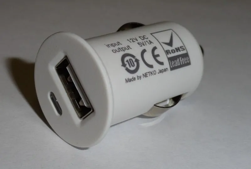 Автомобильное зарядное устройство USB, 1 порт, 5В, выходная сила тока 1А, 44*25мм, белый, модель СС310W, блистер, Netko РАСПРОДАЖА
