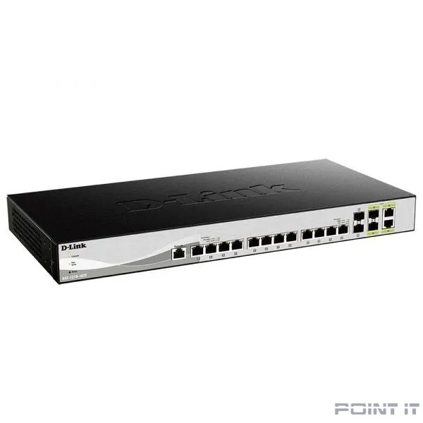 D-Link DXS-1210-16TC/B1A PROJ Настраиваемый L2+ коммутатор с 12 портами 10GBase-T, 2 портами 10GBase-X SFP+ и 2 комбо-портами 10GBase-T/SFP+