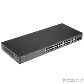 TP-Link SL2428P Коммутатор JetStream Smart с 24 портами RJ45 10/100 Мбит/с, 4 гигабитными портами RJ45 и 2 комбинированными портами RJ45/SFP