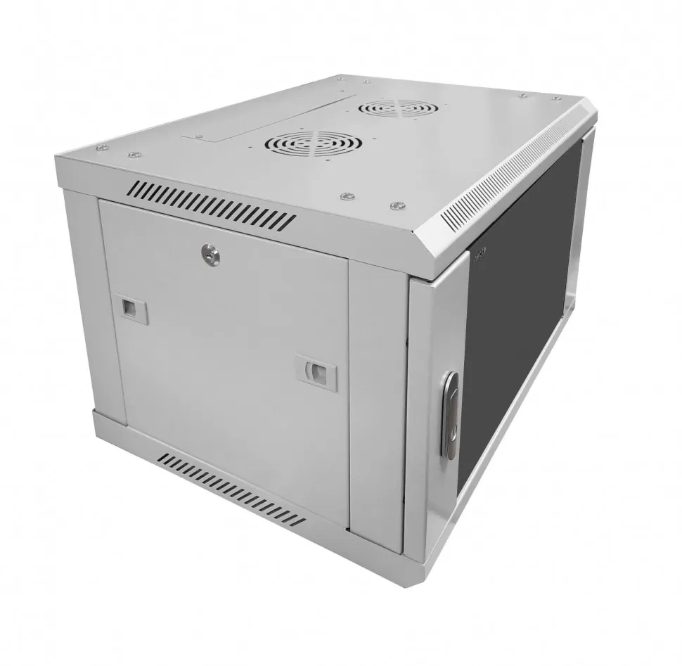 Шкаф настенный 9U серия WMA (Wall Maestro) (600х600х500), передняя дверь стекло, разборный, серый, Netko А