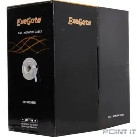 Exegate EX281813RUS Кабель Exegate  UTP4-C6-CU-S23-IN-PVC-GY-305 UTP 4 пары кат.6  медь, 23AWG, бухта 305м, серый PVC