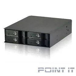 Procase L2-104-SATA3-BK {Hot-swap корзина 4 SATA3/SAS, черный, с замком, hotswap mobie rack module for 2,5" HDD(1x5,25) 2xFAN 40x15mm}
