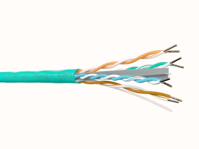 Кабель U/UTP4 cat.6, 4 пары 23 AWG BC, 305м, с крестовиной, нг(А)-LSLTx, зеленый; одножильный, FLUKE TEST, NETKO Expert СКС