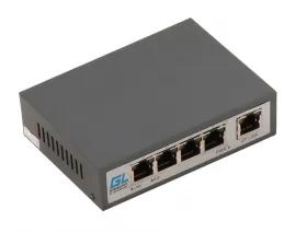 Коммутатор GIGALINK, неупр., 4 PoE (802.3af/at) портов 100Мб/с, 1 Uplink порт 100Мб/с, до 150 м, 60Вт