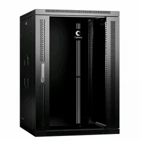  					Шкаф телекоммуникационный настенный 19 18U 600x600x901mm (ШхГхВ) дверь стекло, цвет черный (RAL 9004)				 