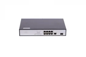 Коммутатор GIGALINK, Web-Smart, 8 PoE (802.3 af/at) портов 100Мб/с, 1 1000BaseT порт, 1 SFP порт 1000Мбит/с, 150Вт