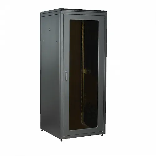 ITK Шкаф сетевой 19 LINEA N 18U 800х800мм стекл. пер. дв. задн. металл. чер.