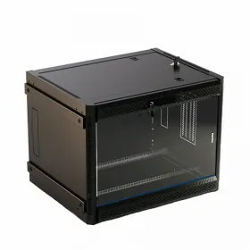  								Шкаф настенный 19-дюймовый (19), 12U, 662x600х450мм, стеклянная дверь с перфорацией по бокам, ручка с замком, с возможностью установки на ножки							