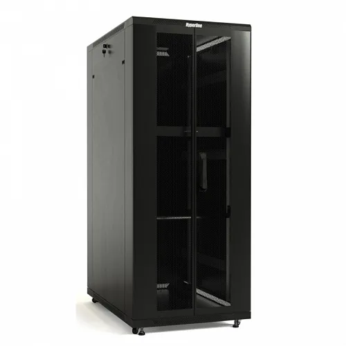 Шкаф напольный 19-дюймовый, 22U, 1166х600х600 мм (ВхШхГ), передняя и задняя распашные перфорированные двери (75%), ручка с замком, крыша нового типа
