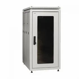  					ITK Шкаф сетевой 19 LINEA N 28U 600х1000 мм стеклянная передняя дверь серый				 
