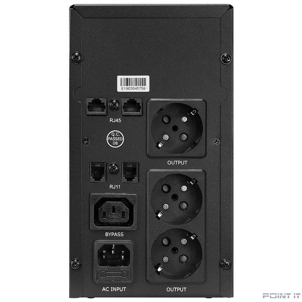 CROWN ИБП CMU-SP800EURO LCD {800VA\450W, корпус металл, 1x12V/9AH, розетки 3*EURO+1*IEC С13, AVR, 1*порт RJ-11, 1*порт RJ-45} [CM000001493]