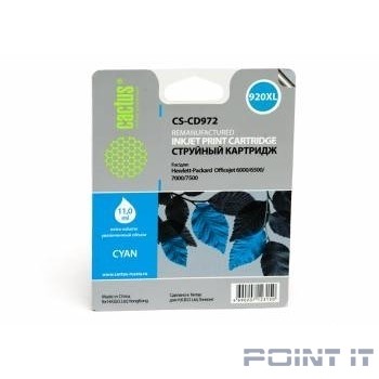Cactus CD972AE Картридж №920XL для HP DJ 6000/6500/7000/7500, синий