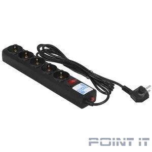 Ф-удлинитель, PC 3м 5р, черн.граф. 10А, SPG5-С3