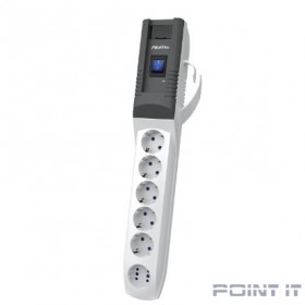 ZIS Сетевой фильтр Pilot - Pro USB {5 с заземлением +1 в формате GP, USB 3A, с разъёмами type A, C} 5м [арт.183]