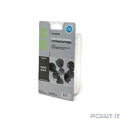 Картридж струйный Cactus CS-C9370 №72 черный (130мл) для HP DJ T610/T620/T770/T1100/T1100/T1120/T1200