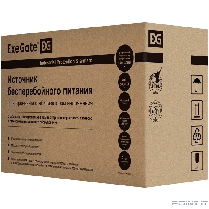 Exegate EX292630RUS ИБП ExeGate SpecialPro Smart LLB-2000.LCD.AVR.1SH.2C13.RJ.USB <2000VA/1200W, LCD, AVR, 1*Schuko+2*C13,RJ45/11,USB, металлический корпус, Black>