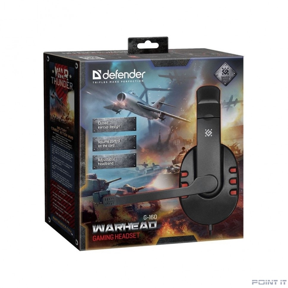 Гарнитура GAMING WARHEAD G-160 BLACK 64113 DEFENDER
