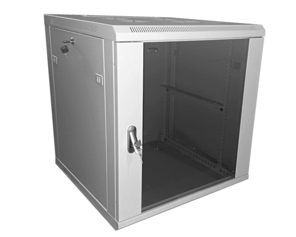 Шкаф настенный 12U серия WMA (Wall Maestro) (600х600х635), передняя дверь стекло, собранный, серый Netko А
