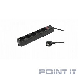 PC PET Сетевой фильтр AP01006-3-B 3м (5 розеток, EURO, EURO/RUS), черный {619894}
