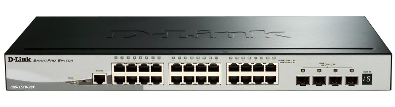 Коммутатор 24PORT 10/100/1000 4SFP+ DGS-1510-28X/A1A D-LINK